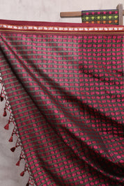 Black-Pink Hathi Mor Khun Saree - SRBPHMKS41