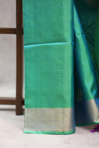 Peacock Green Soft Silk Saree - SRPGSSS218