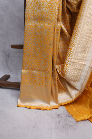 Mango Yellow Banarasi Silk Saree-SRMYBSS246