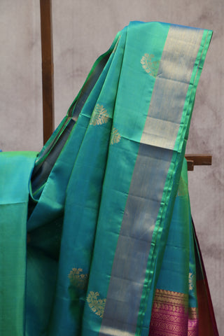 Peacock Green Soft Silk Saree - SRPGSSS218