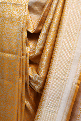 Mango Yellow Banarasi Silk Saree-SRMYBSS246