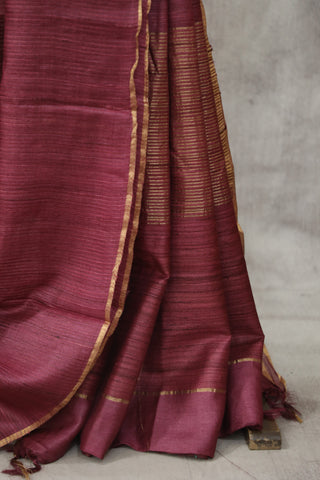 Purple Tussar Silk Saree - SRPTSS951