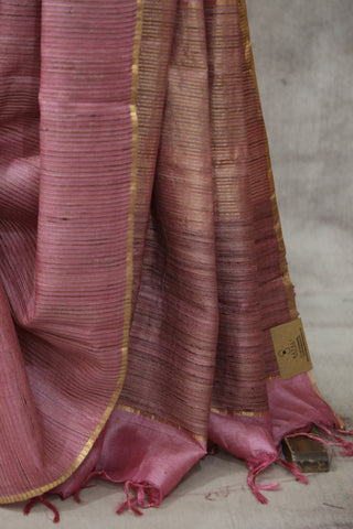 Pink Tussar Silk Saree - SRPTSS933