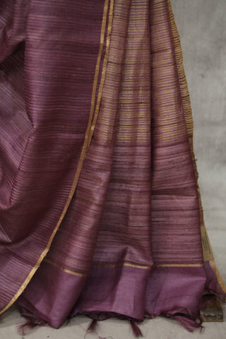 Purple Tussar Silk Saree - SRPTSS953