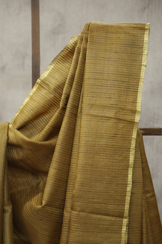 Moss Green Tussar Silk Saree - SRMGTSS931