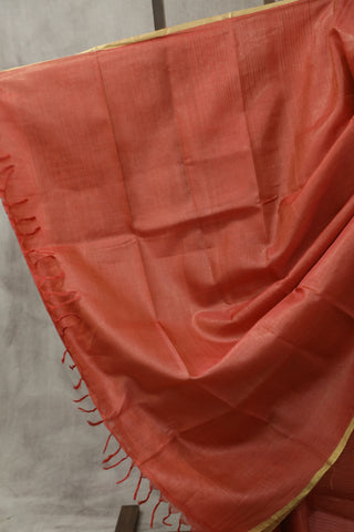 Orange Tussar Silk Saree - SROTSS929