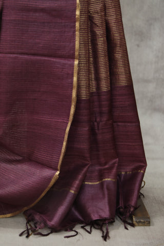 Purple Tussar Silk Saree - SRPTSS930