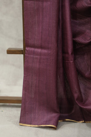 Purple Tussar Silk Saree - SRPTSS930