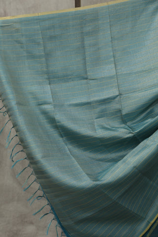 Teal Tussar Silk Saree - SRTTSS918