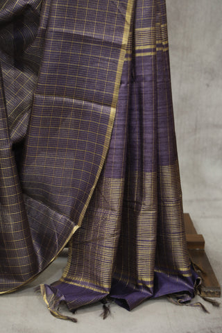 Purple Tussar Silk Saree - SRPTSS917