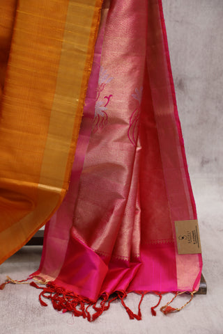 Mustard Yellow Soft Silk Saree - SRMYSSS208