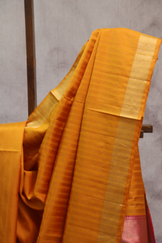 Mustard Yellow Soft Silk Saree - SRMYSSS208