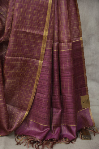 Purple Tussar Silk Saree - SRPTSS914