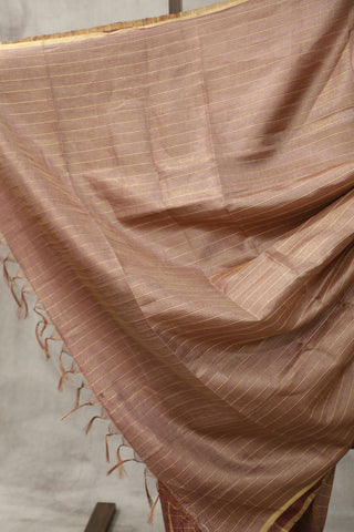 Dusty Pink Tussar Silk Saree - SRDPTSS911