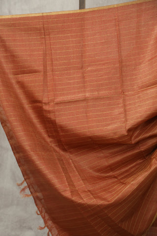 Cherry Red Tussar Silk Saree - SRCRTSS913