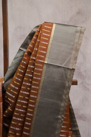 Dark Brown Soft Silk Saree - SRDBSSS202