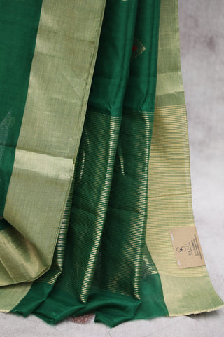 Green Chanderi Silk Saree-SRGCSS119