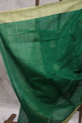 Green Chanderi Silk Saree-SRGCSS119