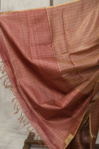 Mauve Tussar Silk Saree - SRMTSS906