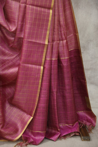 Pink Tussar Silk Saree - SRPTSS908