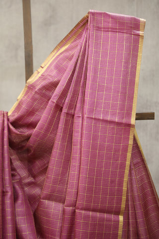 Pink Tussar Silk Saree - SRPTSS908