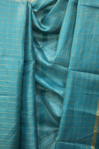 Turquoise Tussar Silk Saree - SRTTSS909