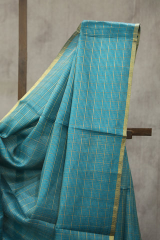 Turquoise Tussar Silk Saree - SRTTSS909