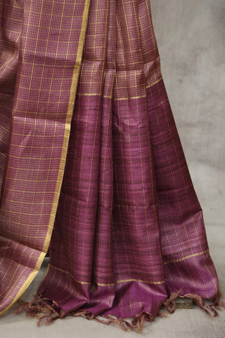 Purple Tussar Silk Saree - SRPTSS905