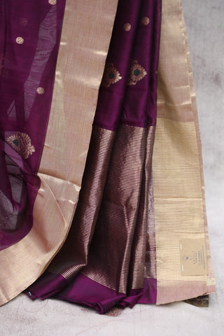 Purple Chanderi Silk Saree-SRPCSS113