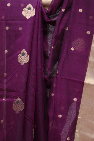 Purple Chanderi Silk Saree-SRPCSS113