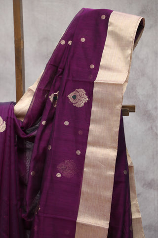 Purple Chanderi Silk Saree-SRPCSS113