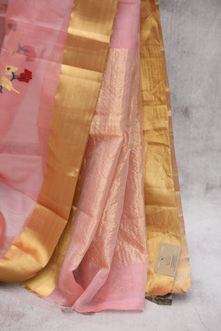 Pink Chanderi Silk Saree-SRPCSS111