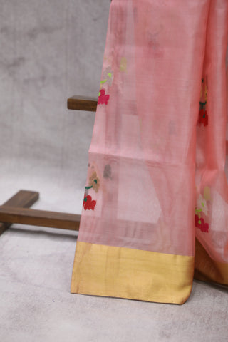 Pink Chanderi Silk Saree-SRPCSS111