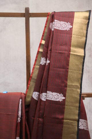 Maroon Soft Silk Saree - SRMSSS304