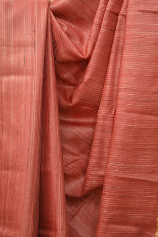 Peach Tussar Silk Saree - SRPTSS991