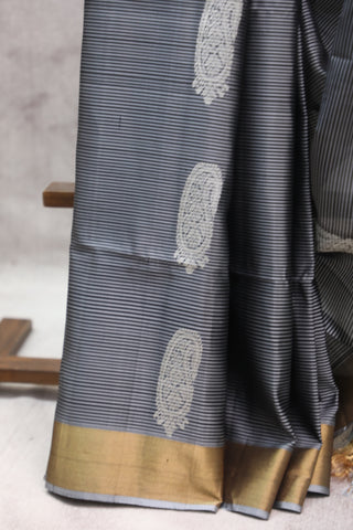 Grey Soft Silk Saree - SRGSSS306