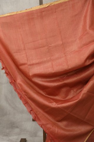 Peach Tussar Silk Saree - SRPTSS991