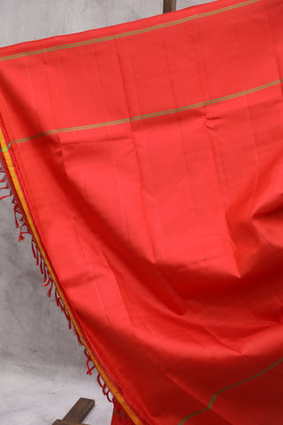 Teal-Red Kanjeevaram Silk Saree-SRTRKSS372