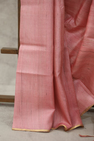 Pink Tussar Silk Saree - SRPTSS945