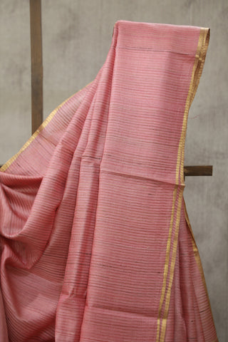 Pink Tussar Silk Saree - SRPTSS945