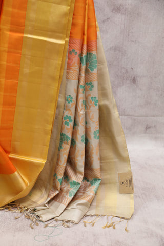 Orange Soft Silk Saree - SROSSS307