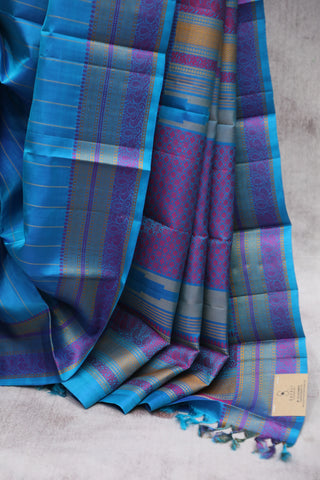 Blue Kanjeevaram Silk Saree-SRBKSS332