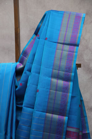 Blue Kanjeevaram Silk Saree-SRBKSS332