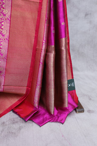 Rani Pink Chanderi Silk Saree-SRRPCSS64