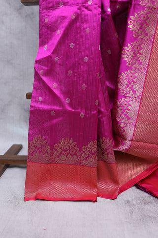 Rani Pink Chanderi Silk Saree-SRRPCSS64