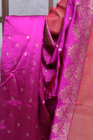 Rani Pink Chanderi Silk Saree-SRRPCSS64