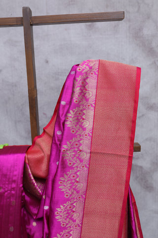 Rani Pink Chanderi Silk Saree-SRRPCSS64