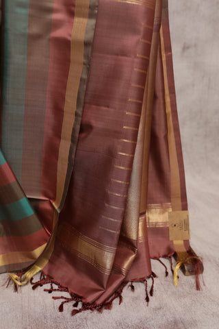 Multicolor Big Block Soft Silk Saree With Mauve Pallu- SRMSSS139