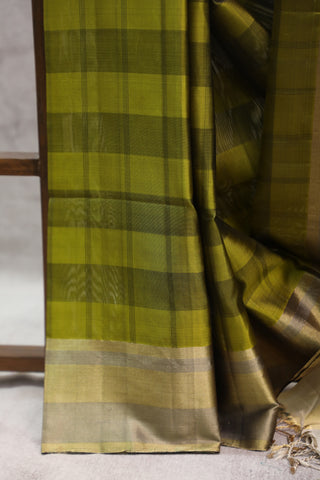 Olive Green Soft Silk Saree - SROGSSS289