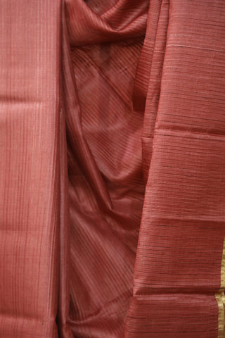 Peach Tussar Silk Saree - SRPTSS994